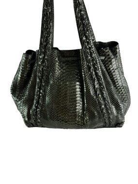 Genuine NANCY GONZALEZ Metallic Green Snake Tote Bag